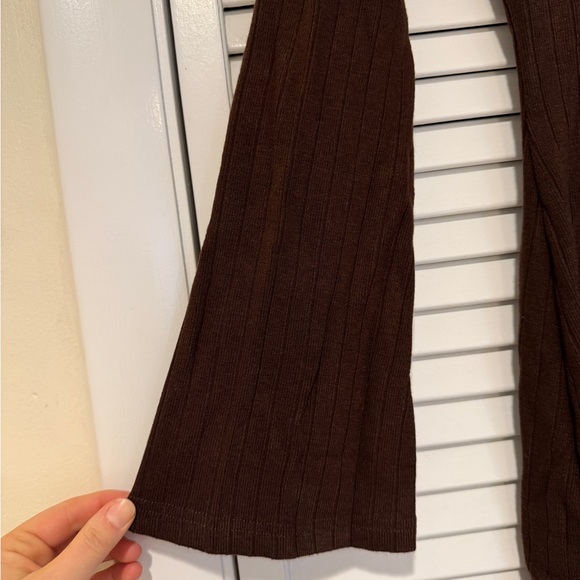 Lulu's Cuddly Sweetness Brown Button-Front Sweater Mini Dress - Picture 6 of 8